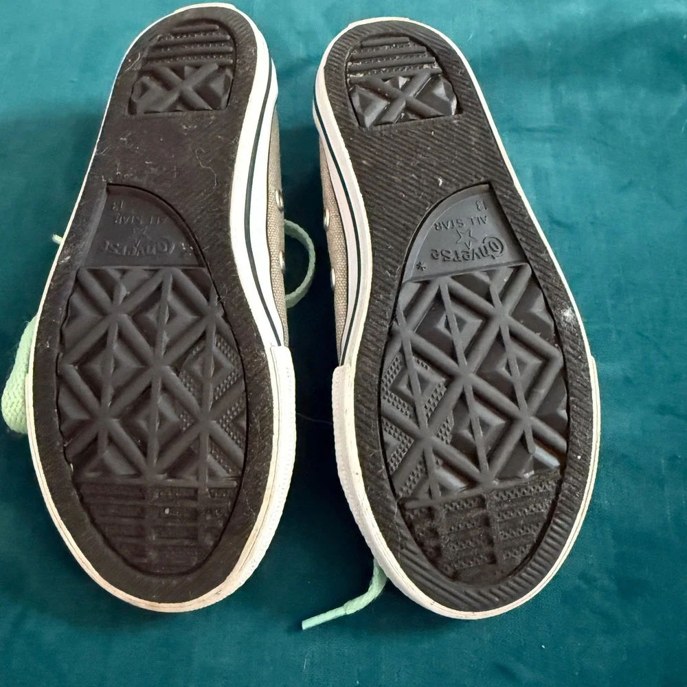 Converse Chuck Taylor All Star Junior Shoes Size 13 Gray Mint Green Lace Up‎